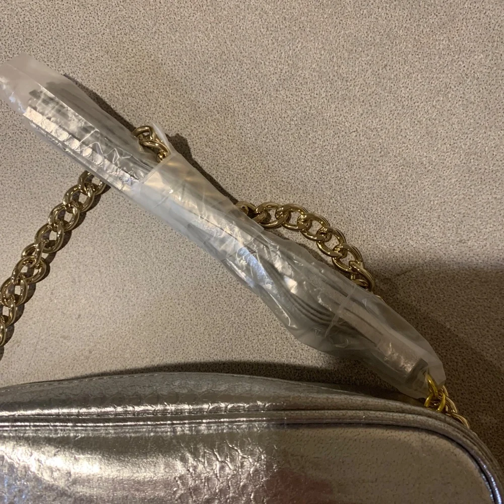 NWT Victoria’s Secret Silver /Gold Snakeprint Shoulder Bag